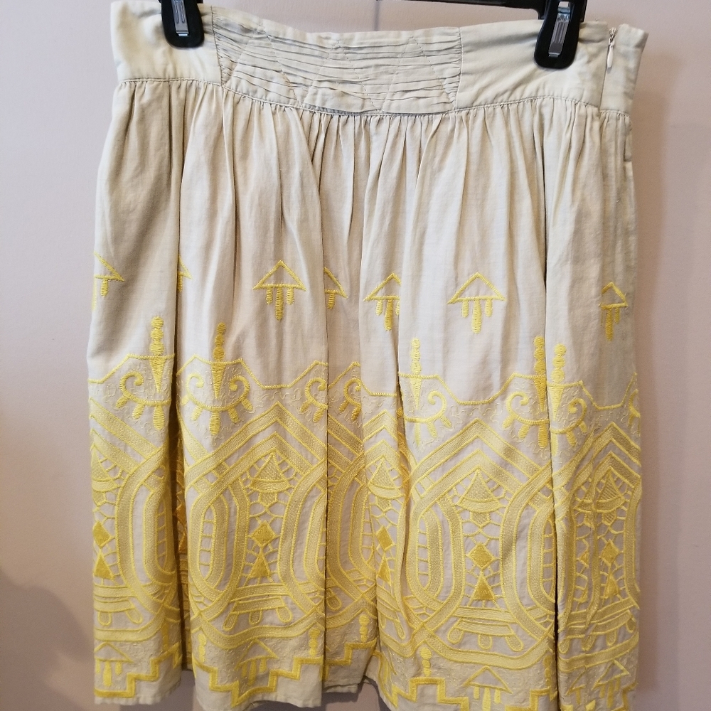 Anthropologie Tiny Embroidered Skirt